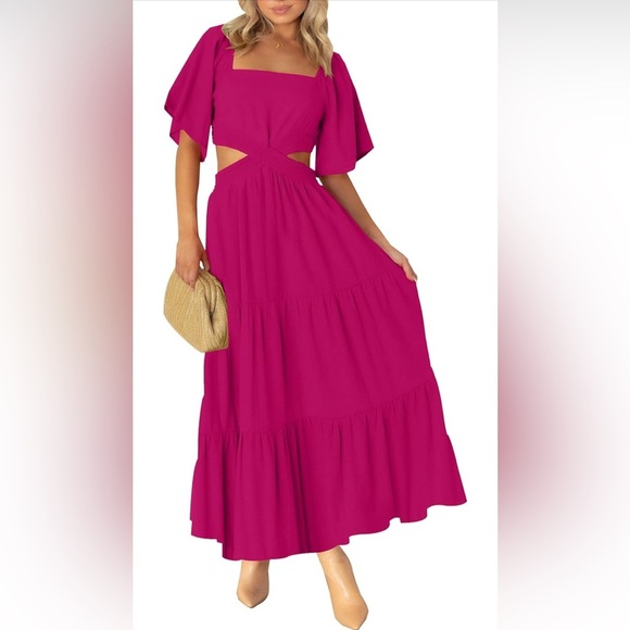 Pink Cut-out Maxi Dress - Picture 3 of 3